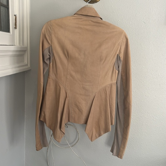 Rick Owens Tan Leather Jacket celebrity owned - Picture 4 of 15